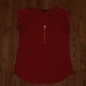 Express short sleeve satin shirt